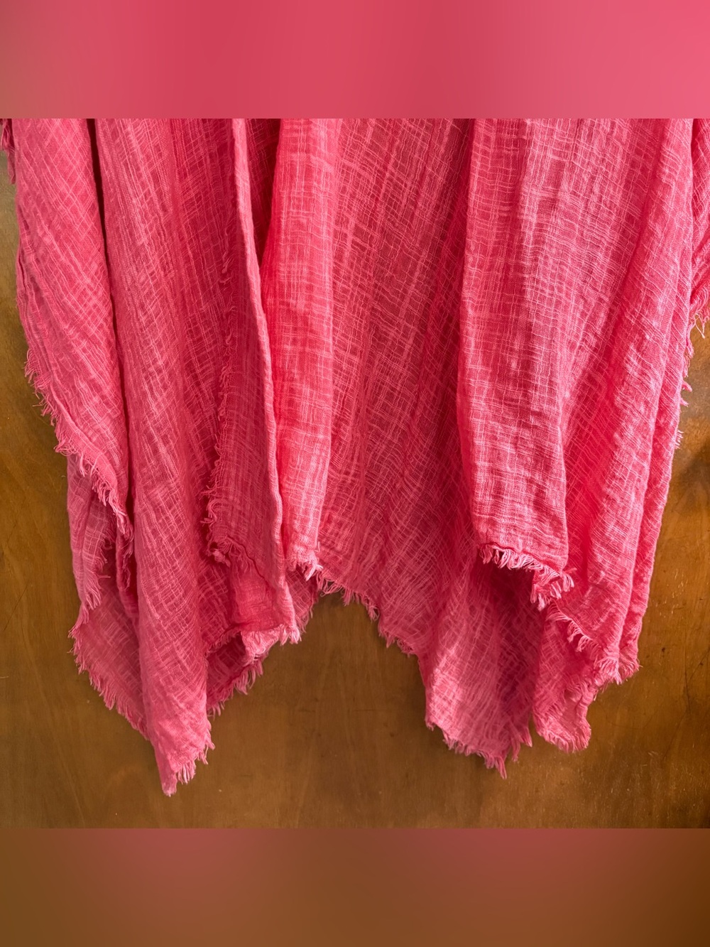 Vince Camuto Pink Textured Longline Shawl Kimono Wrap Jacket Boho Beachy Resort - Picture 7 of 10